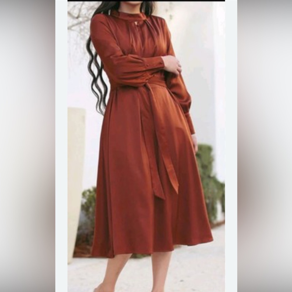 Dainty Jewels Rust Brown Formal Dress